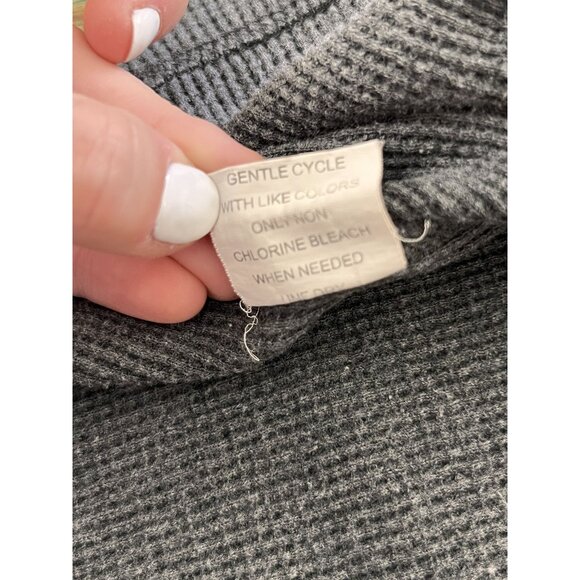 Spurt Mens Waffle Knit Long Sleeve Raglan Shirt 2XL Cotton Gray/Light Gray - Picture 5 of 7